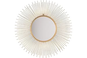 ‎BELIANI Okrągłe lustro ścienne 80 cm w stylu glamour metalowe złote Cilly