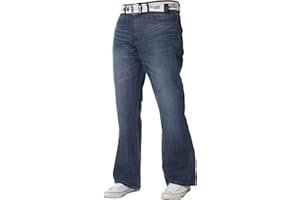 BRAND KRUZE Kruze Mens Bootcut Jeans Flared Wide Leg Denim Pants Big Tall All Waist Sizes