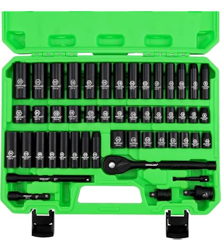 3/8" Drive Shallow Metric Impact Socket Set - 8mm To 19mm, 12-Piece, CR-V Steel, 6-Point