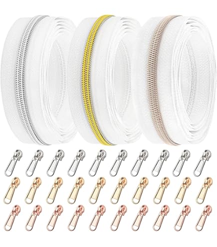 Cnwinu 60M ritssluiting eindeloze rits met trekker, 20 kleuren DIY deelbare rits met 100 schuivers, ritssluiting reparatieset voor naaien, knutselen en tassen (20 kleuren