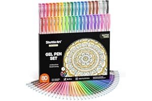 Glitter Gel Pens, Shuttle Art 80 Colours Gel Pens 40 Colours Glitter Gel Pen Set with 40 Refills for Adult Colouring Books Doodling Drawing Writing