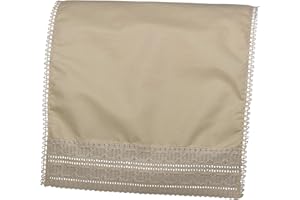 Classic Home Store Cotton Chair Back Wavy Lace Trim Sofa Furniture Cover Antimacassar Polyester Lining (Cream)