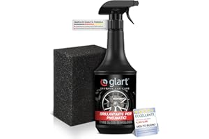 Glart 451RK - Lucidante per cerchioni dell'auto, ideale per la manutenzione di cerchioni e componenti in plastica e gomma, effetto opaco, 1000 ml, con spugna per l'applicazione