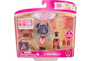 Royale High 3 Inch Fire Fairy Fashion Doll - 1 Figure with 9 Fashion Accessories - Virtual Item Code Included - Series 1 - Ages 5+