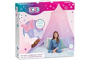 3C4G THREE CHEERS FOR GIRLS - Butterfly Ombre Bed Canopy Pink Kids Twin, Full & Queen Sized Beds Hanging Teens