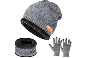 MOAZIFI Mütze Schal Set Herren, Mütze Herren, Handschuhe Herren, Wintermütze Herren, Handschuhe Herren Winter, Schal Herren, Herren Mütze Winter, Mütze, Mütze Herren Winter, Schal Und Mütze Set Herren