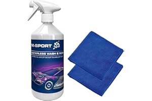 M-Sport Waterless Wash and Wax Car Cleaning kit 2 x 1L plus 2 Microfibre cloths