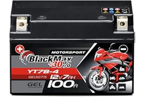 BlackMax YT7-B4 Motorradbatterie GEL 12V 7Ah YT7B-4 YT7B-BS Batterie FT7B4 GT7B4