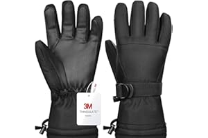 ODTMGER Ski Gloves, Winter Gloves,Winter Waterproof Ski Gloves, Warm and Breathable Snow Gloves, Suitable for Outdoor Sports of Boys and Girls in Cold Winter