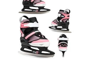 ATTABO Zola verstellbare Kinderschlittschuhe für Mädchen | Mitwachsende Freizeit-Skates mit 5-Größen-System | Warmes Innenfutter, Knöchelstütze, Hockeykufen aus Edelstahl