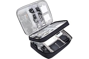 YEICXOH Kabel-Organizer-Tasche, elektronisches Zubehör, Reise-Elektronik-Organizer, Kabelhülle für Powerbank, Kamera, iPad und Speicherkarte (3Layer Schwarz)