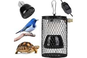 Apritsce Wärmelampe Terrarium, Wärmelampe Tiere mit 2 Stücke 50W Keramik Wärmelampe und Schutzkorb, Reptilien Lampe für Childkröte Vögel Hühner