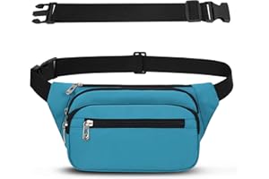 IHIGOGOFA Riñonera Hombre Mujer Deportiva Unisex con Cinturón Ajustable Extendido de 60 cm y 4 Bolsillos con Cremallera Bolsa para Entrenamiento al Aire Libre Viajes Casual Correr Senderismo