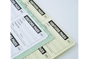 Holbé Confidental Visitor Sign in Book/150 Badge Inserts per Book/Perforated/GDPR Compliant Security Sheet/Self Duplicating Copy/Water Resistant Cover