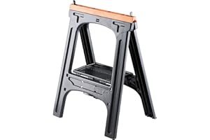 ATLANTIS-ELECTRONIC Kunststoff Allzweckbock 2er Set, Tragkraft je Bock 200 kg, orange mit perforierter Ablageplatte