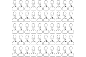 WUUOOEI Gancho Llavero Metalico, 50 Pcs Cierres Giratorios, Ganchos Giratorios para Bolsos, Ganchos Llaveros Manualidades, Llavero de Mosquetón Giratorio, para Manualidades DIY, Mochila, Joyería Fabricación