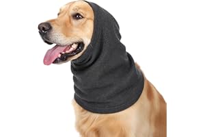 AIYORSE Dog Snood Ear Protectors, Dog Winter Warm Ear Muffs Dogs Neck and Ears Warmer Headwear Dogs Calming Ears Muffs Noise Protection Anti-anxiety Calming for Bathing Grooming (Grey, L)