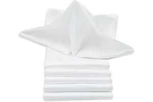 ZOLLNER Zestaw 6 Serwetek z Bawełny Adamaszku z Atłasowym pasem 40x40 cm