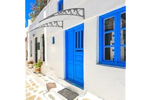 POPSPARK Auvent Marquise Auvent de Porte pour Porte Terrasse Toit Abri Contre La Pluie et UV, Marquise Aluminium,Panneau Solide Ultra résistant,Protection de Porte de Toit chapiteau,100*150cm