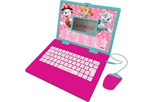 Lexibook Psi Patrol, pedagogiczny i dwujęzyczny laptop w języku angielskim/niemieckim, zabawka dla dzieci z 124 aktywnościami do nauki, grania w gry i muzykę, różowy, JC598PAGi3