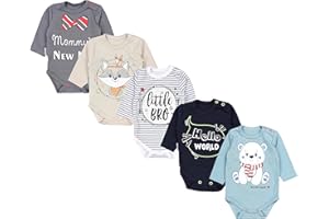 TupTam Langarmbody Baby Body 5er Set – Body Baby aus 100% Baumwolle, OEKO-TEX zertifiziert