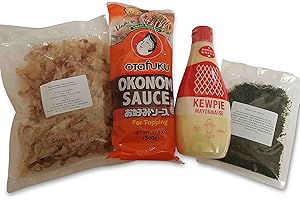 OTSUMAMI-LAND Okonomiyaki Zutaten, Okonomi Sauce, Kewpie Mayonnaise, Okonomiyaki Soße, Katsuobushi - Bonitoflocken, Aonoriko, Aonori