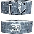 VICTORY Weight Lifting Belt, Genuine Leather Weight Lifting Belt 4" inch Durable Comfortable Lower Back Support for Men Women | Body Fitness Gym Back Support Weightlifting Belt (Grey, S)