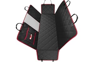 JUST PET ZONE Dog Hammock for Car Back seat with Mesh Visual Window, Side Flaps with Zipper, Padded 4 Layers Waterproof Heavy Duty Hammock with Storage Bag, Scratch Proof Nonslip Pet Car Seat Cover