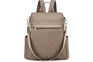 Kattee Mochila antirrobo para mujer, bolso de hombro de piel auténtica, bolsos de moda para mujer