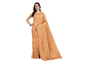 Jaanvi Traditioneller Damen-Sari aus Kanjivaram-Seide mit Zari-Arbeit und ungenähter Bluse