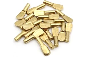 Design61 Hyllkonsol 3 mm golvstöd för hyllor stål mässing skedform 20 stycken