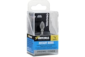 Kutzall Original Flame Rotationsfräser, 1⁄8" Schaft, grob - Holzbearbeitungsaufsatz für Dremel, Foredom, Milwaukee. Abrasives Wolframkarbid, 1⁄4" (6,3mm) Durchmesser X 1⁄2" (12.7mm) Länge, FL-14-E