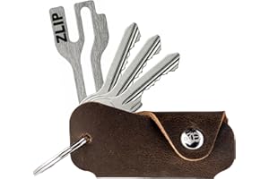 EL BICHO® Vigo I Organiseur de clés en cuir avec fermeture ZLIP® et Slide en acier inoxydable, organisateur de clés pour trousseau de clés, organiseur de clés pour 1 à 6 clés