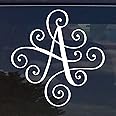 Fusion Graphix Custom Elegant Scroll 'A' Name Letter Sticker for Cars - White