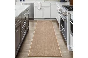 Artnice Non Slip Kitchen Mat 44x150cm, Kitchen Rug Washable Super Absorbent, Rubber Backed Kitchen Runner Rug for Hallway and Entryway, Beige