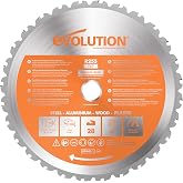 Evolution Power Tools - R255TCT RAGE Carbide Steel Tipped Multi-Purpose Saw Blade, Cuts Mild Steel, Aluminum, Plastic, Even W