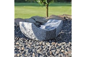 CLGarden Granit Springbrunnen SB15-2 Gartenbrunnen mit LED Beleuchtung Garten Wasserspiel Stein Brunnen