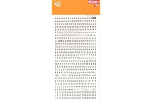 APLI Buchstaben und Zahlen übertragbar, schwarz, Super Buchstaben und Zahlen 4 mm Schwarz