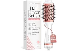 Lily England Hair Dryer Brush - Hot Air Brush with Adjustable Temperature - Hot Brush for Hair Styling (Rose Gold)