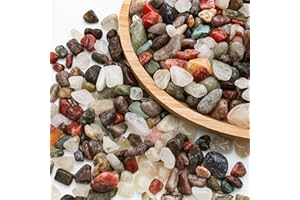 Coco Berming Edelsteine Set, 900g Bunte Trommelsteine, Mineralien Dekosteine, Multicolor 7-9mm, Dekorative Aquarien, Blumentöpfe, DIY Potted Plants, Garten, Vasen