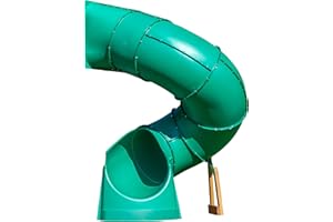 BACKYARD DISCOVERY Tall Spiral Tube Slide - Right Exit, Green - Mounts To 5 Ft. Deck Height
