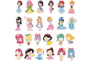XONGSYUE Pintura Diamond Painting para Niños, 24 Pcs Princesa pintura de diamantes Stickers Kit, 5D Diamond Painting Pegatinas, Diamond Stickers Kits, Mosaicos de Diamantes Pegatinas para Niños y Principiantes