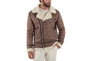 GIOSAL Giubbotto Montone Uomo Chiodo College Con Zip Giacca Imbottita Calda Aviatore Con Pelliccia Casual Vari Colori