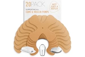 Not Just A Patch X-Patch CGM Sensor Patches (20 Pack) - Water Resistant Omnipod 5 Adhesive Patches - Durable for Active Lifestyle for 10-14 Days - Compatible with Dexcom G6, Libre 2 in Beige