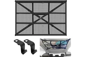 RUNYU Filet Rangement Camping Car, 35 * 25 Pouces Filet de Rangement Camping Car avec 2 Crochets, Kit Complet pour Le Stockage et l'Organisation dans Les véhicules