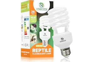 REPTI HOME Reptile UVB Light Bulb 26W, UVA UVB 10.0 Fluorescent Lamp Bulb, Vivarium UVB Light Reptile Kit for Tortoise,Lizard,Bearded Dragon