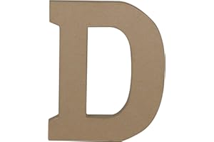 Clairefontaine ES Décopatch AC855C - Un support en papier brun mâché 16,5x2,5x20 cm, Lettre majuscule D