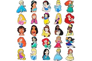 RHZXD 25Pcs Princess Croc Charms, PVC Shoe Charms, Croc Charms for Disney, Durable Waterproof Shoe Charms, Bracelet Wristband Accessories, Birthday, Party, Gifts for Teens&Boys&Girls