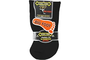 TEDDYT'S Mens Black Extra Wide Big Foot Comfort Fit Diabetic Socks (3 Pair Pack), UK 11-14 (EU 45-49), Black