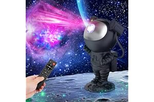 HANGYIWEI Astronaute Projecteur Galaxy, Projecteur ciel etoile d'astronaute avec Nébuleuse et Étoile, Minuterie, Télécommande et Angle Réglable, Projecteur Galaxie Meilleur Cadeau pour les enfants noir